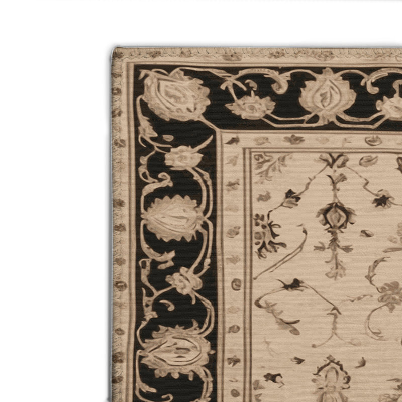 Tapis d'intérieur et d'extérieur brun français, Rectangle 4pi x 6 pi