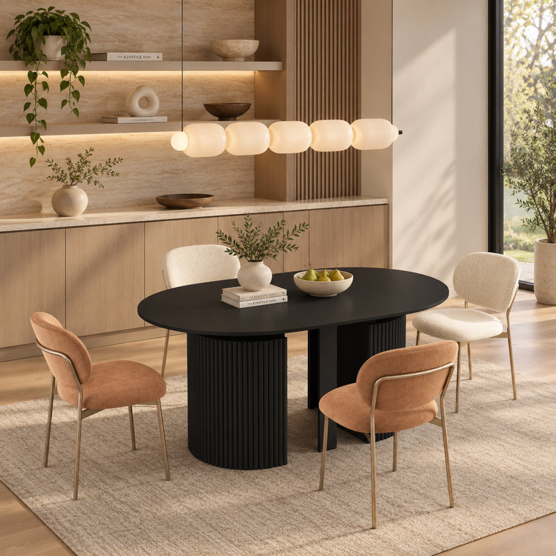 Table de salle à manger à rallonge Modern Modern, Noir
