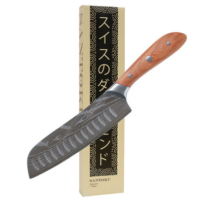 Swiss Diamond Wood Handle 6.25'' Santoku Knife