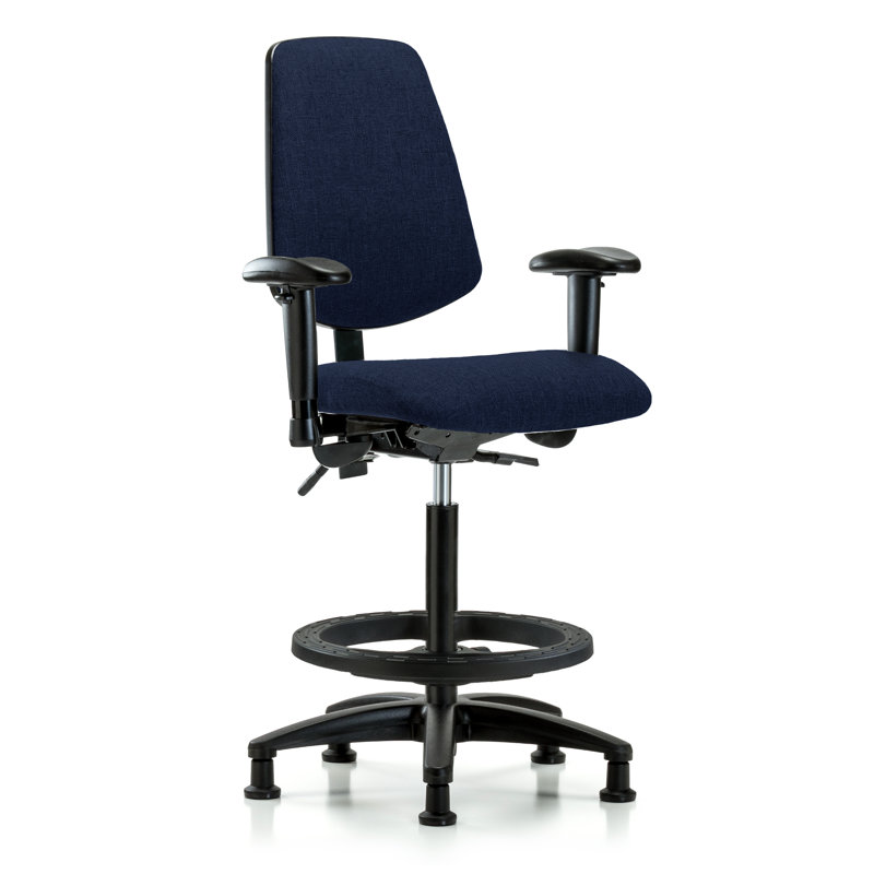 Fauteuil de dessin ergonomique Carli, Patins, Bleu marine, Non inclus