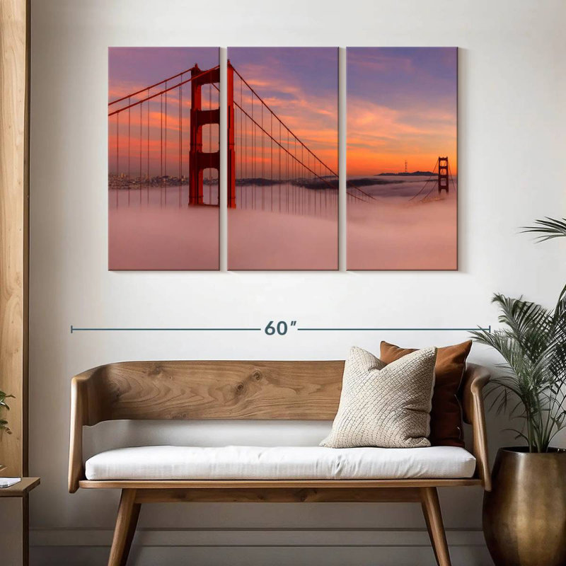 Lilie Golden Gate Bridge Clouds, 32" H x 50" W