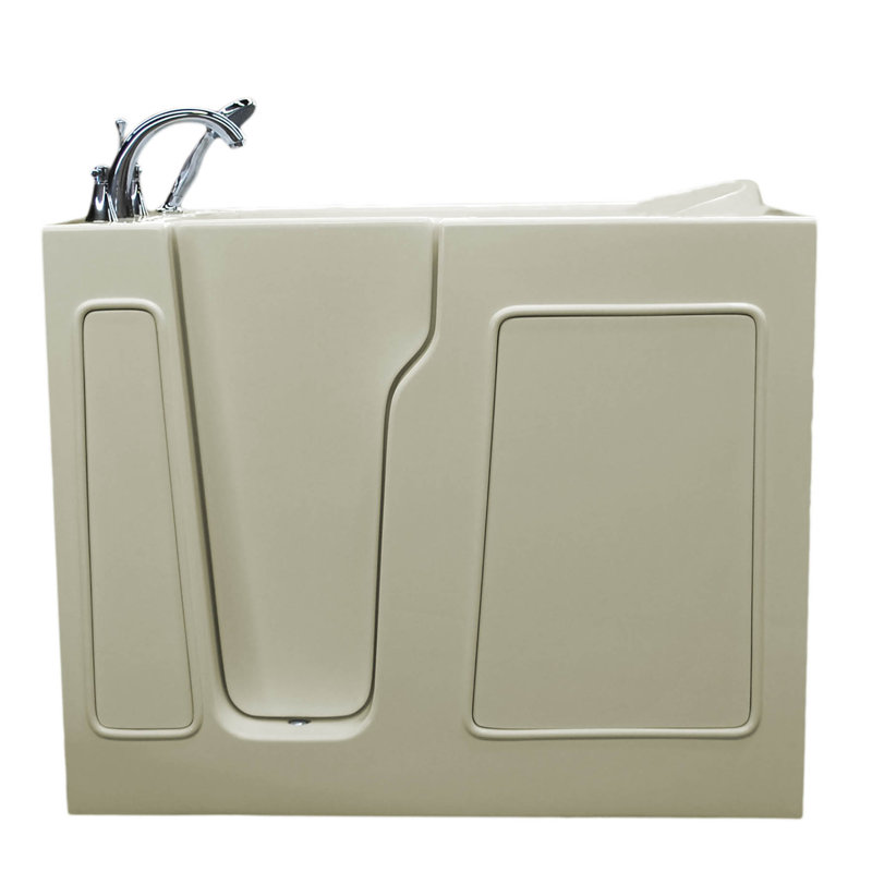 Prairie 46" x 26" Walk in Soaking Bathtub, Biscuit, Left