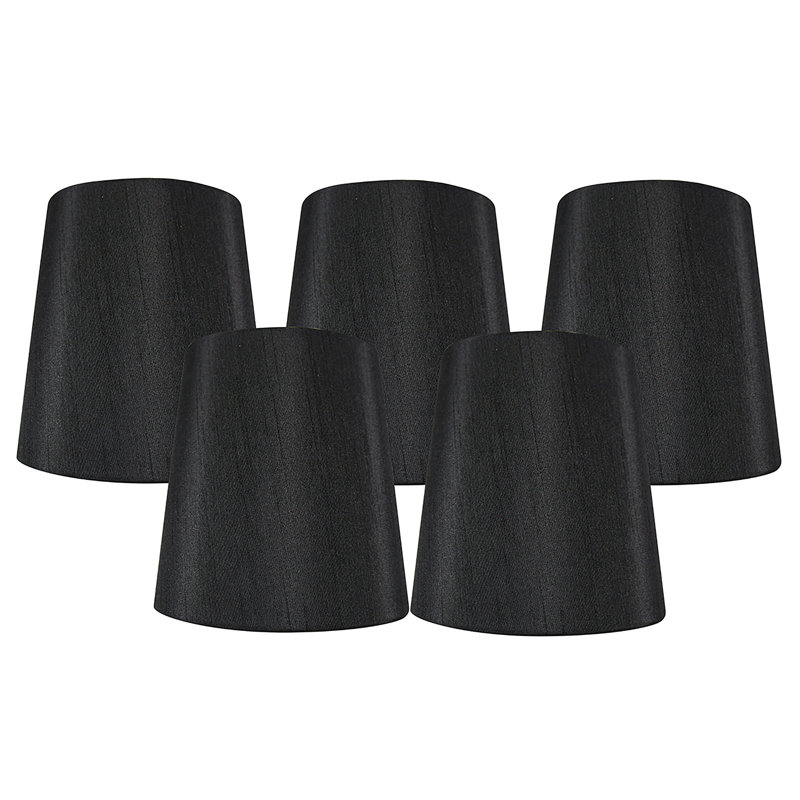 Abat-jour de lustre 5 pièces, Noir, H 5 po x l 3,5 po x P 6 po