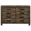 Commode 8 tiroirs Rustic Golden Brown
