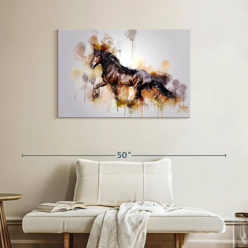 Black Horse Running, 26" H x 39" W
