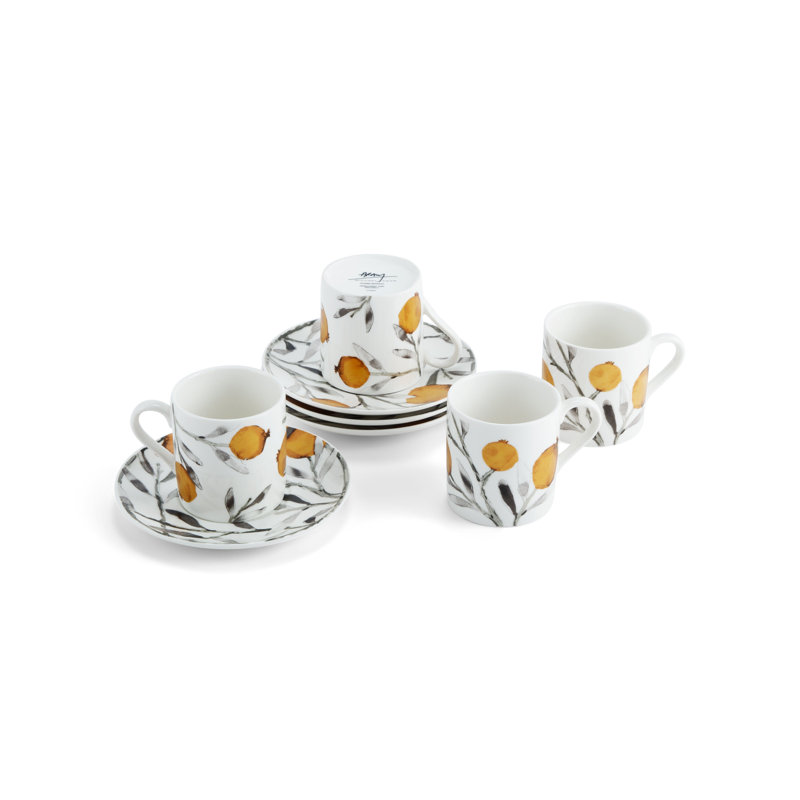 Pomegranate Demitasse Set and Coffee Pot