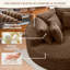 Fauteuil d'appoint rond surdimensionné de 180 cm, fauteuil lounge Cloud en velours côtelé avec coussins de dossier moelleux, fauteuil-lit une place extra large pour salon ou chambre à coucher-596548272