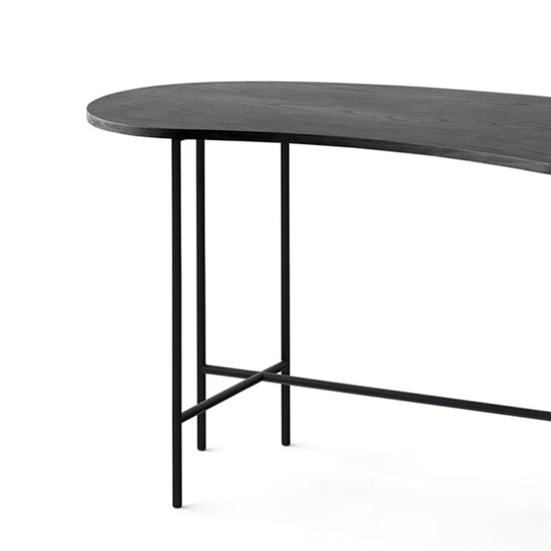 Bureau d'écriture simple et créatif, H 29,52 po x l 47,24 po x P 20,86 po, Noir et or