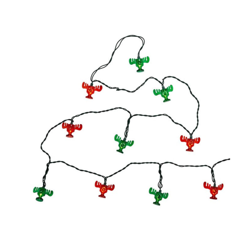 Guirlande de 10 lumières National Lampoon Wally World Moose, Red/Green