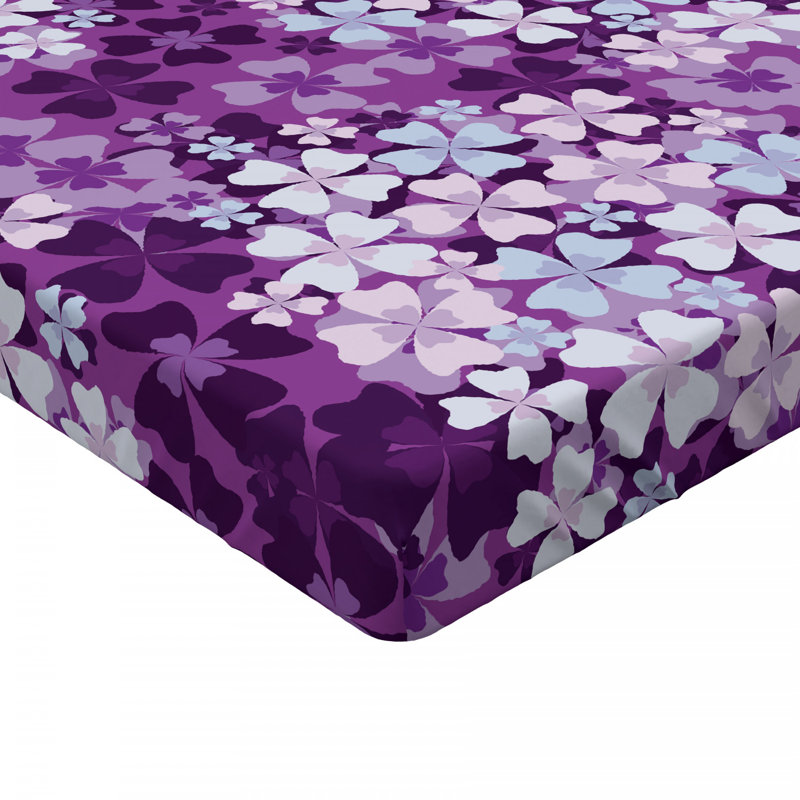 Microfiber Floral Fitted Sheet, Queen Fitted Sheet