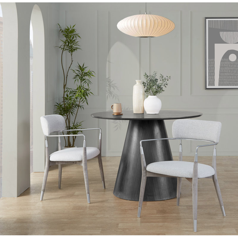 Chaise rembourrée Eatons, Gris clair, Gris/argent