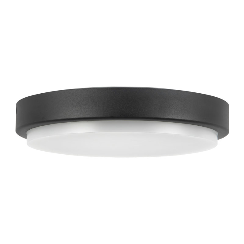 Bailey 9-in Black dimmable LED Outdoor Ceiling Light, Matte Black, Matte Black