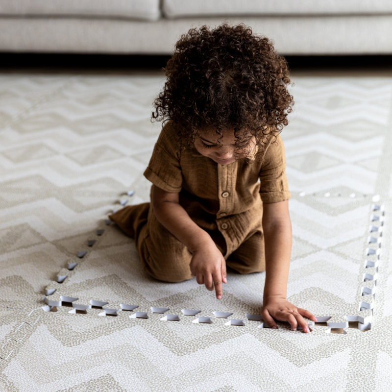 Kilim - Sand - Play Mat, 0.47" H x 72" L x 48" W, Feather Gray