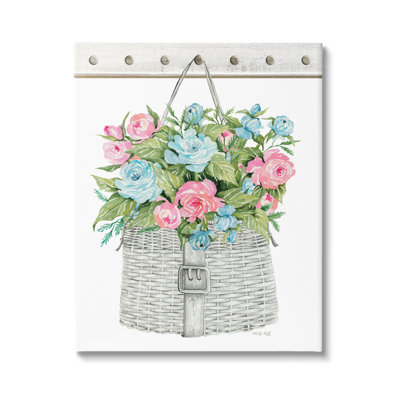 «Blue and Pink Blooming Roses Spring Plant», art mural surdimensionné par Cindy Jacobs