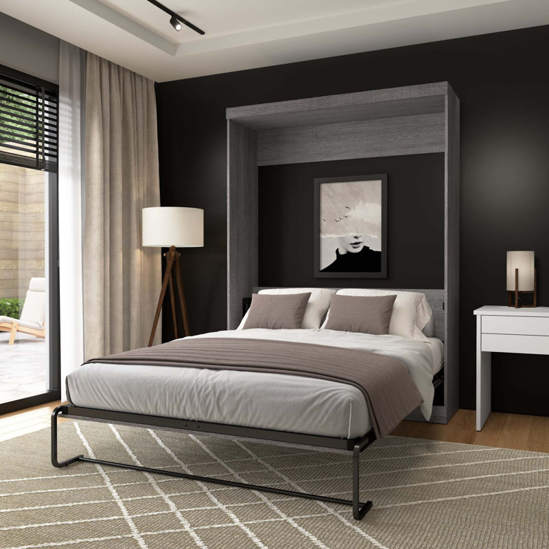 Velora Murphy Bed, Bark Gray, Queen