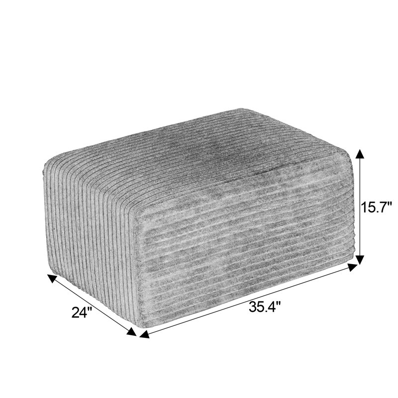 Canapé modulaire en forme de L avec velours côtelé gris foncé, confort pour la détente à la maison, décoration multifonctionnelle pour la maison, support de ressorts ensachés en velours côtelé sans assemblage