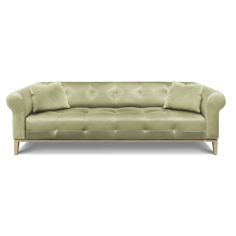 Sloanestreet Leather Sofa, Stainless Steel, Desert (Longhorn)