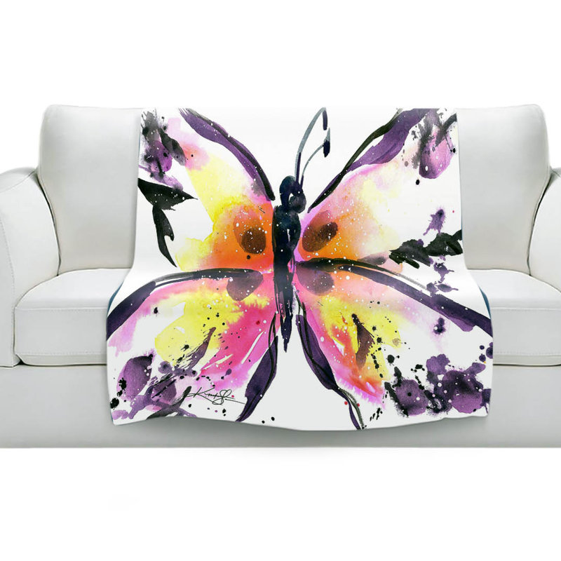 Couverture sherpa doux à papillon magic xiii, l 51 po x L 60 po