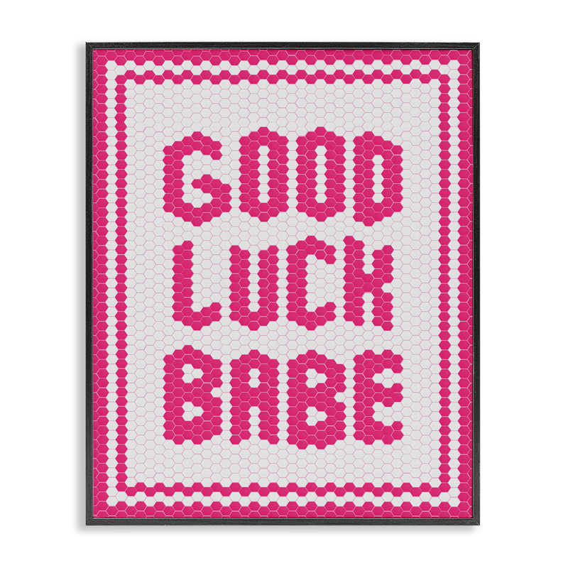 Giclée encadrée Mosaic Good Luck Babe, H 20 po x l 16 po, Giclée encadrée noir minuit