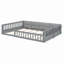 Lit plateforme double avec garde-corps et coussin-1048369426