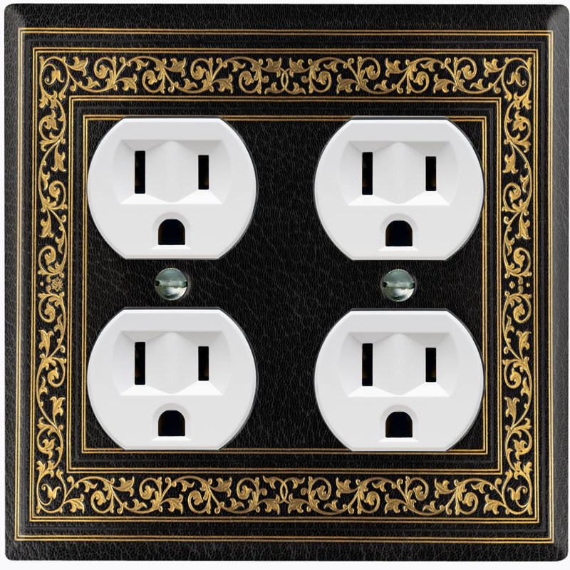 Patterned 2 - Gang Duplex Outlet Standard Wall Plate