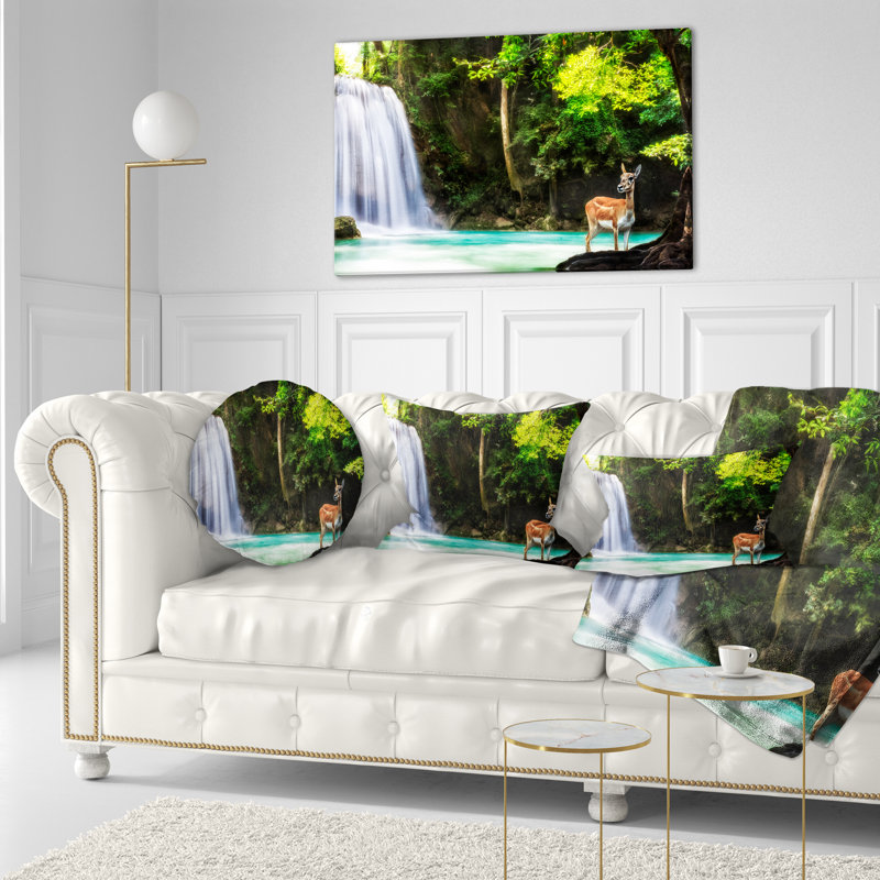 Coussin lombaire paysage cascade Erawan