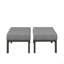 Ensemble de 2 repose-pieds de patio en aluminium de 24 po avec coussins gris foncé et repose-pieds toutes saisons