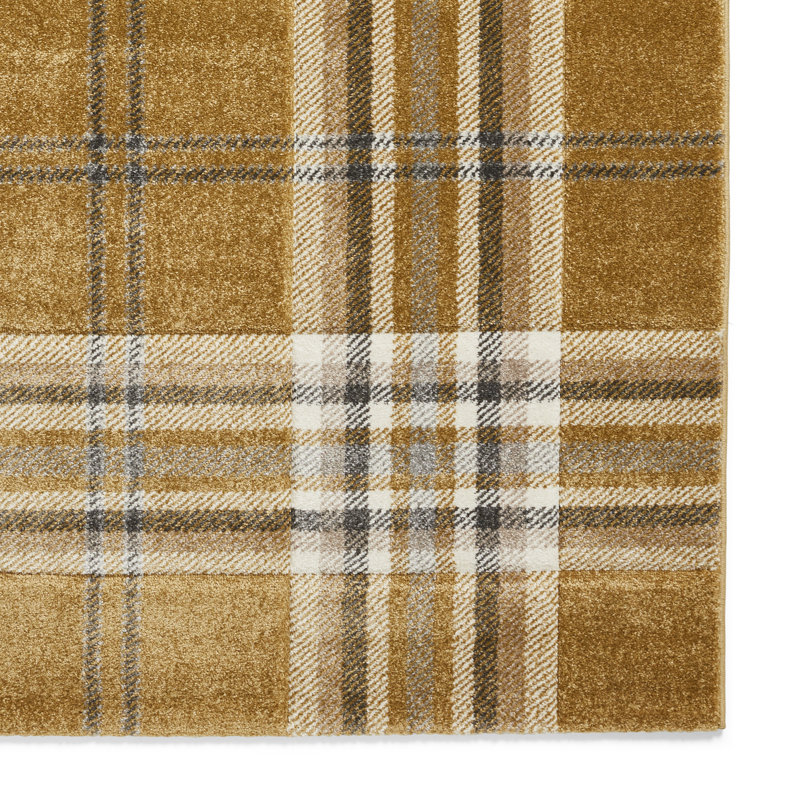 Geometric 160cm X 230cm Area Rug, Ochre, Rectangle 80 x 150 cm