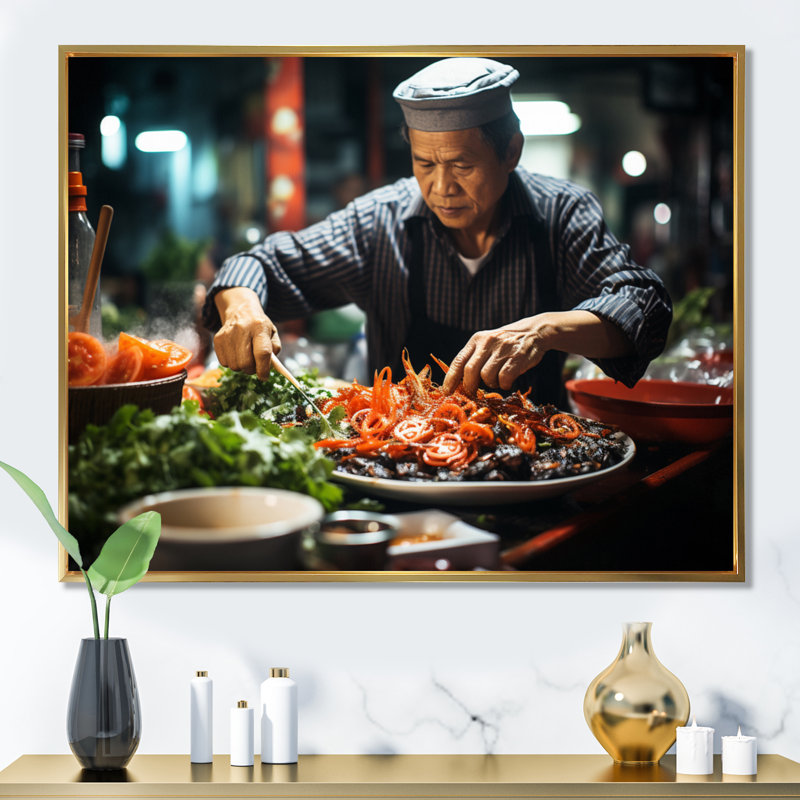 Vietnamese Street Food II, H 24 po x l 32 po x P 1 po, Cadre flottant doré