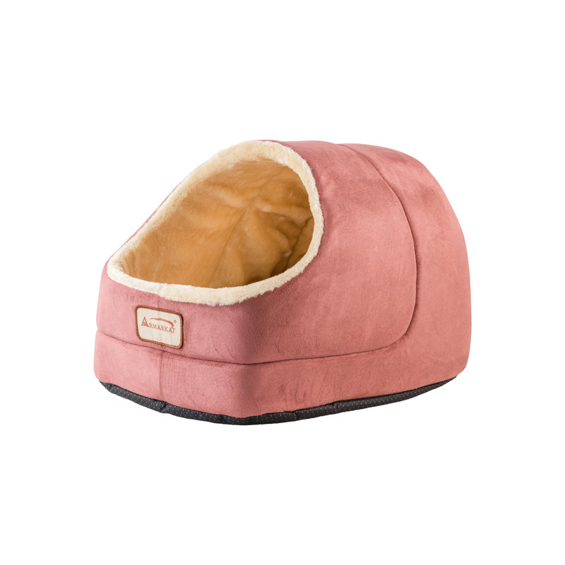 Lit rectangulaire pour chat, Rouge et beige