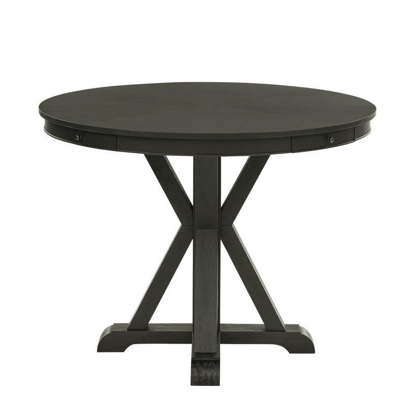 Rylie 48" Round Black Oak Counter Height Dining Table