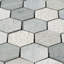Hexagone texturé bleu flottant 2 pouces