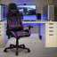 Fauteuil de jeu de course et de course inclinable, réglable et ergonomique en similicuir avec repose-pieds-527997263