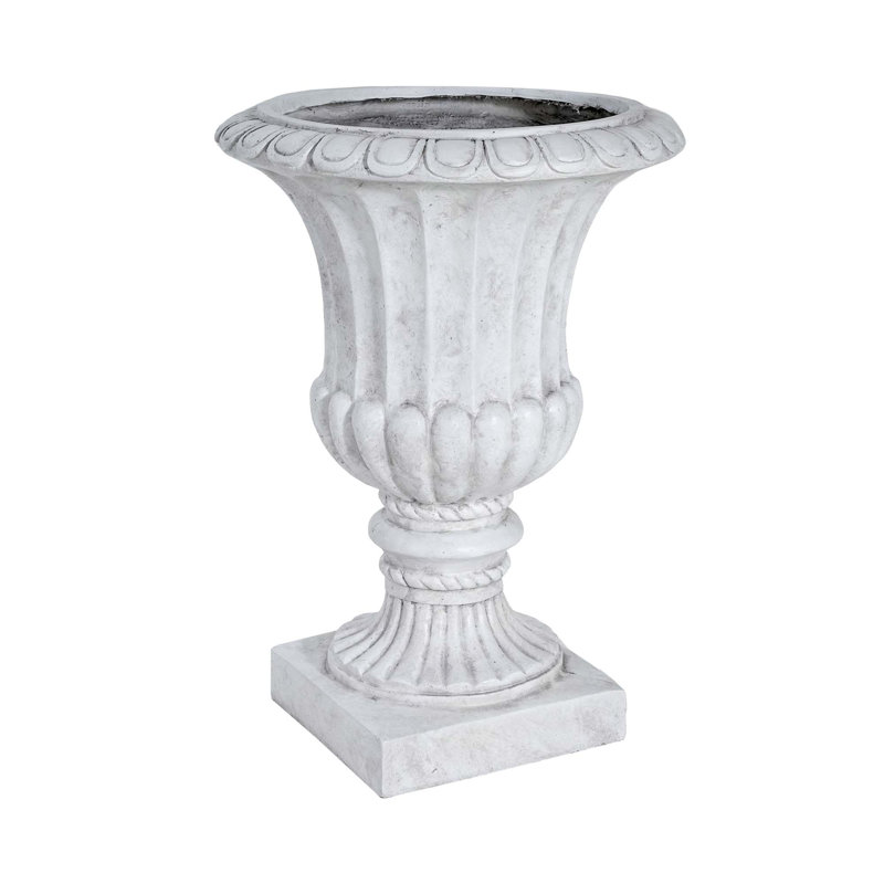 Outdoor Garden Urn Planter, Antique White, Antique White