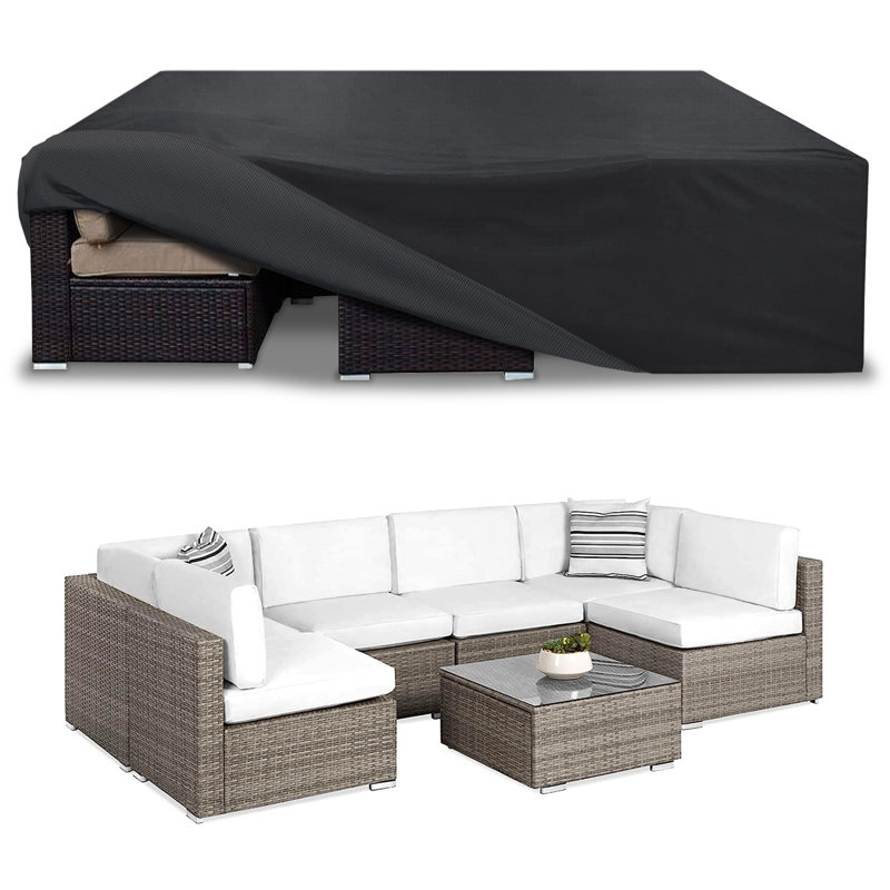 Housse pour ensemble repas d'extérieur imperméable Tavanna, H 28 po x l 126 po x P 64 po