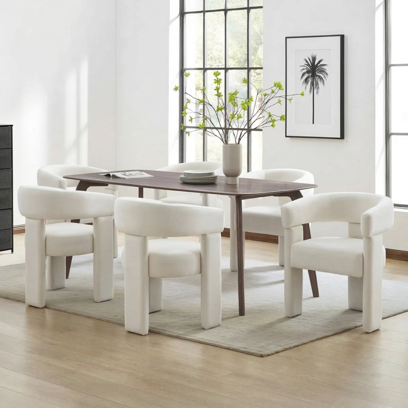 Light-luxury Velvet Dining Chair, Beige