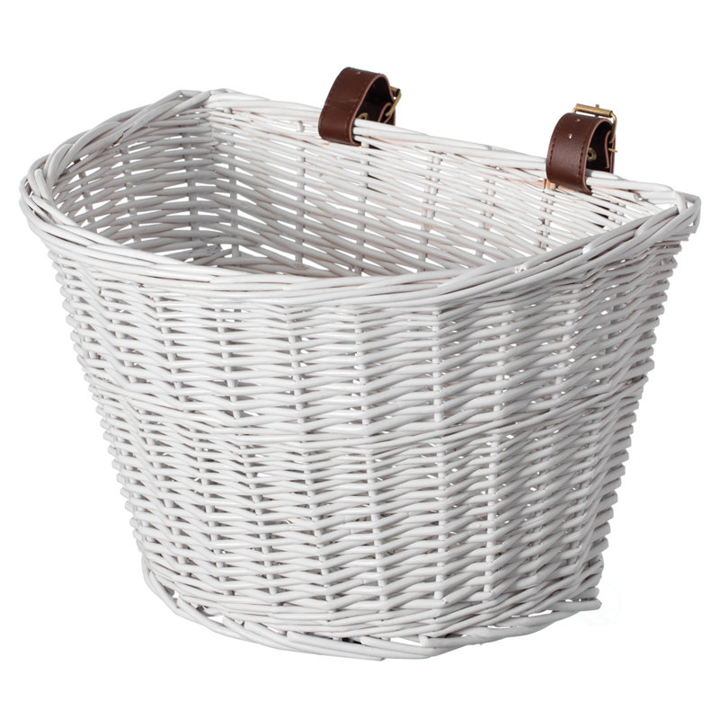 Panier avant en osier pour vélo, Blanc