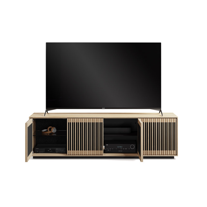 Profile 4-Door Media Storage Cabinet, Washed Oak