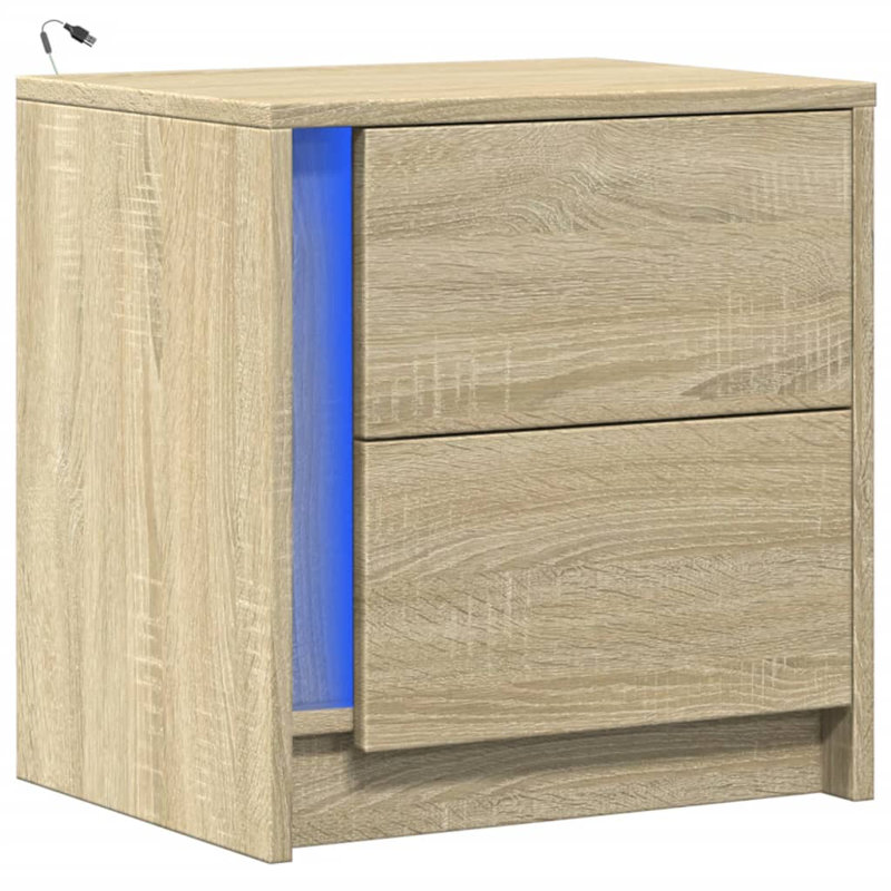 2 Drawer Bedside Table, Sonoma Oak, 2