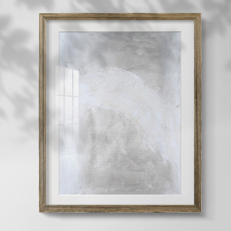 Snowdrift III, Papier avec cadre noyer, Blanc, H 20 po x l 16 po