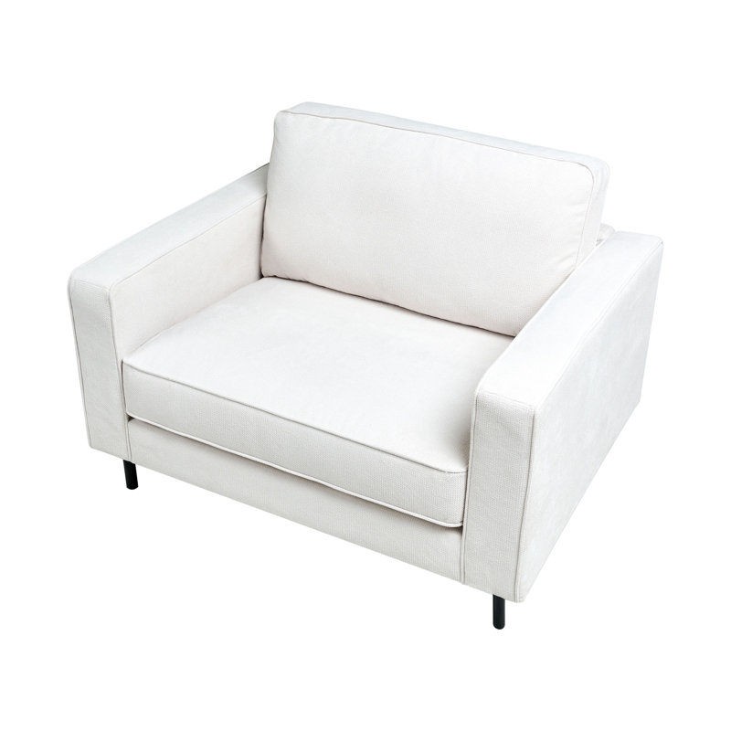 Living Room Set Sumaia Fabric 4 Seater, Off-White