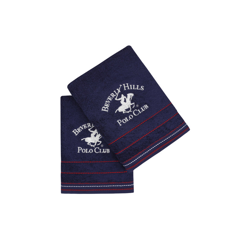 Ensemble de 2 serviettes de bain 100% coton, Bleu foncé