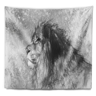 Tapisserie abstraite d'art de tatouage de lion