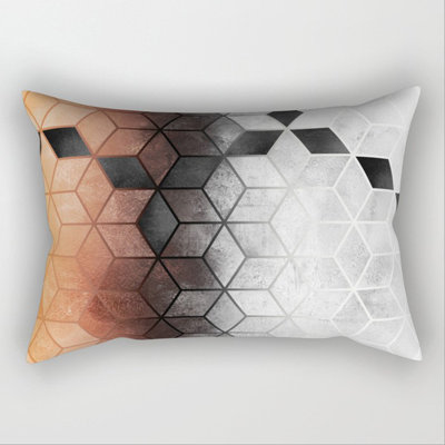  Set of 2 Rectangular Colorful Lumbar Pillow Covers 12x20 inch Geometric 