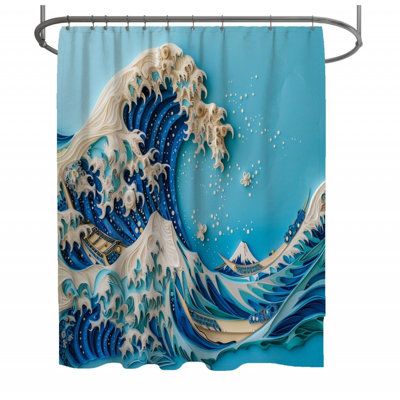 Japanese Art Warm Shower Curtain