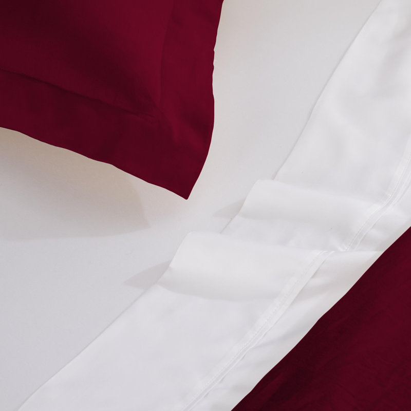 Mitchell Egyptian Cotton Blend 300 Thread Count Solid Duvet Cover Set With Pillow Shams, Twin Duvet Cover + 1 Standard Sham
