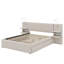 Grand lit plateforme tapissier avec lumières de lecture, lit gigogne et tablettes-118020770