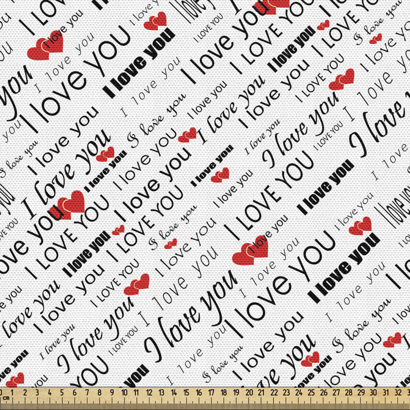 Tissu Ambesonne I Love You, l 58 po x L 108 po