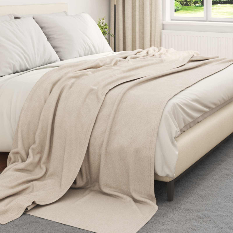 2-39 Throw Blanket, Beige, 240cm x 220cm