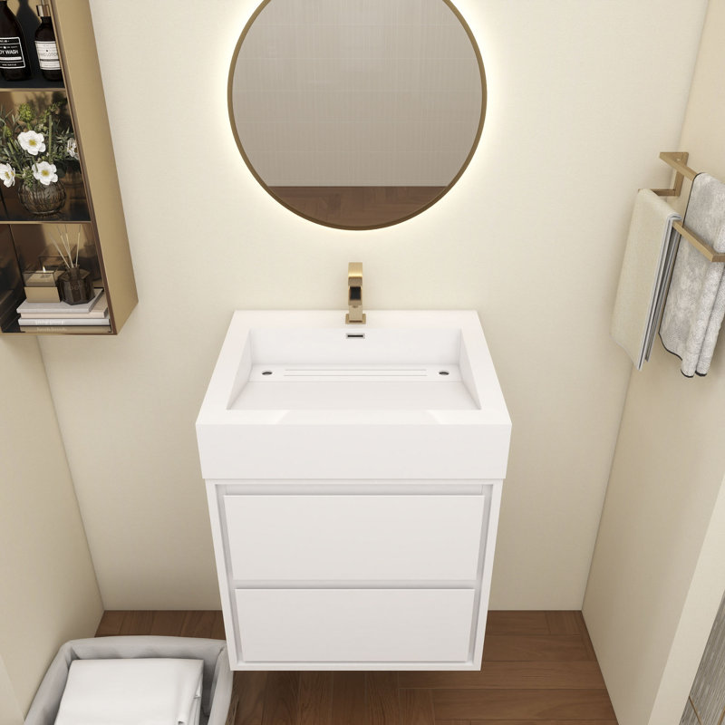Base de meuble-lavabo Victoria seulement, Blanc lustré